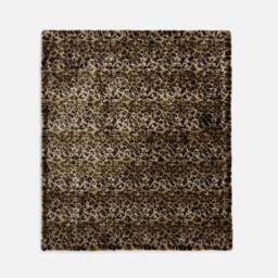 Leopard Print Faux Fur Throw Blanket 130cm x 180cm - thumbnail 3