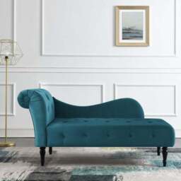 Wisteria Velvet Chaise Lounge - thumbnail 2