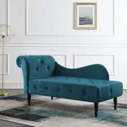 Wisteria Velvet Chaise Lounge - thumbnail 1