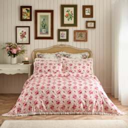 Dorma Archive Rosewood 100% Cotton Duvet Cover & Pillowcase Set - thumbnail 1