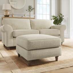 Flori Soft Chenille Footstool - thumbnail 1