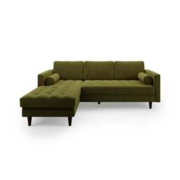 Zoe Velvet Corner Chaise - thumbnail 2