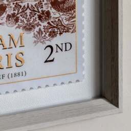 Cedar and Sage Set of 2 William Morris Postage Stamp Red Framed Prints - thumbnail 3