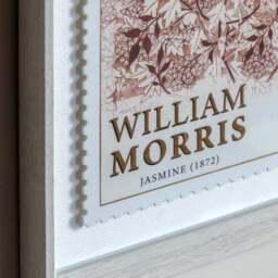 Cedar and Sage Set of 2 William Morris Postage Stamp Red Framed Prints - thumbnail 2