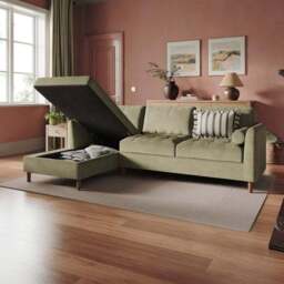 Max Soft Tonal Chenille Corner Storage Sofa Bed - thumbnail 3