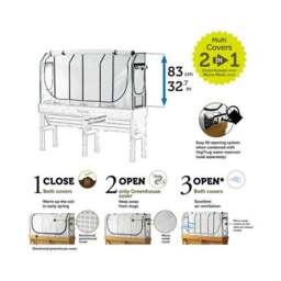 VegTrug Medium Wall Hugger Greenhouse Frame and Multi Cover Set - thumbnail 2