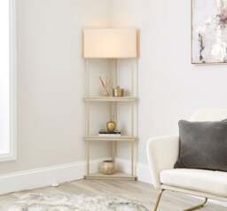 Georgi Shelved Corner Floor Lamp - thumbnail 1