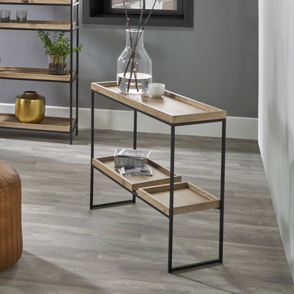 Pacific Gallery Lam Console Table, Light Wood Effect - image 1