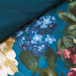 Arabella Blue Floral Luxury Velvet Duvet Cover & Pillowcase Set - thumbnail 5