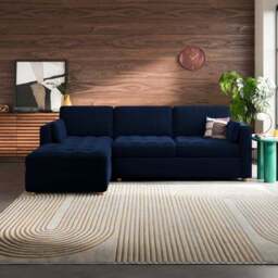 Zoe II Velvet Corner Storage Sofa Bed - thumbnail 2