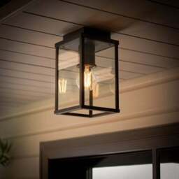London Industrial Bathroom Flush Ceiling Light - thumbnail 2