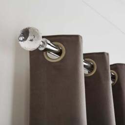 Faceted Ball Extendable Metal Eyelet Curtain Pole - thumbnail 4