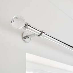 Faceted Ball Extendable Metal Eyelet Curtain Pole - thumbnail 1