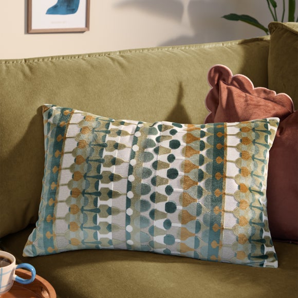 Furn. Metro Abstract Velvet Rectangle Cushion - image 1