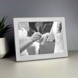 Personalised Landscape Silver Photo Frame - thumbnail 3