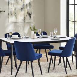Miami 4 Seater Rectangular Dining Table, Stone - thumbnail 1