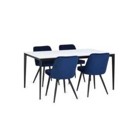 Miami 4 Seater Rectangular Dining Table, Stone - thumbnail 3