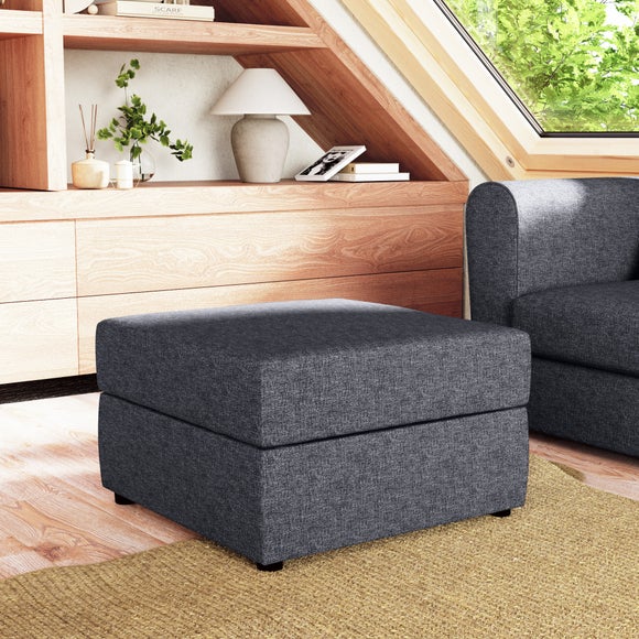 Square Tonal Weave Storage Footstool - image 1