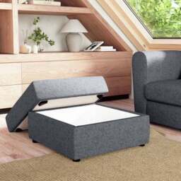 Square Tonal Weave Storage Footstool - thumbnail 2