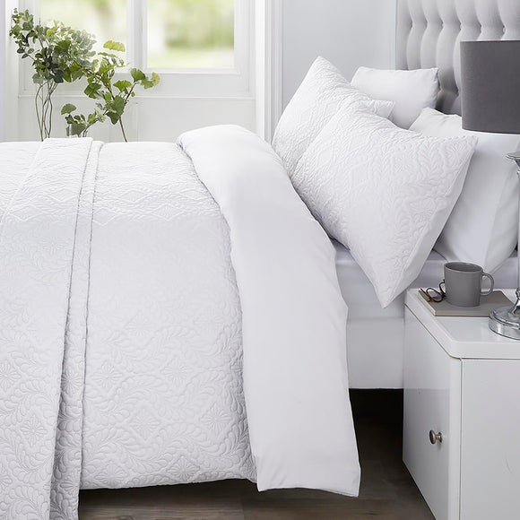 Serene Gianna White Duvet Cover and Pillowcase Set - image 1