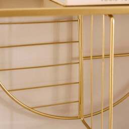Geometric Metal Wall Art Mirrored Shelf - thumbnail 2