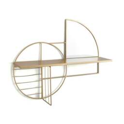 Geometric Metal Wall Art Mirrored Shelf - thumbnail 3