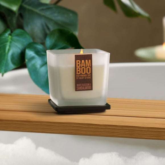 Heart and Home Bamboo White Blossom & Sandalwood Jar Candle - image 1