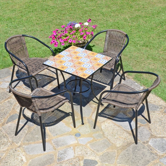 Summer Terrace Torrington Square Patio Table with 4 Springdale Chairs - image 1