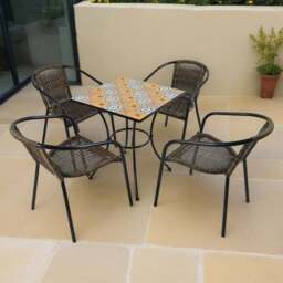 Summer Terrace Torrington Square Patio Table with 4 Springdale Chairs - thumbnail 2