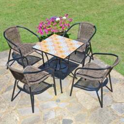 Summer Terrace Torrington Square Patio Table with 4 Springdale Chairs