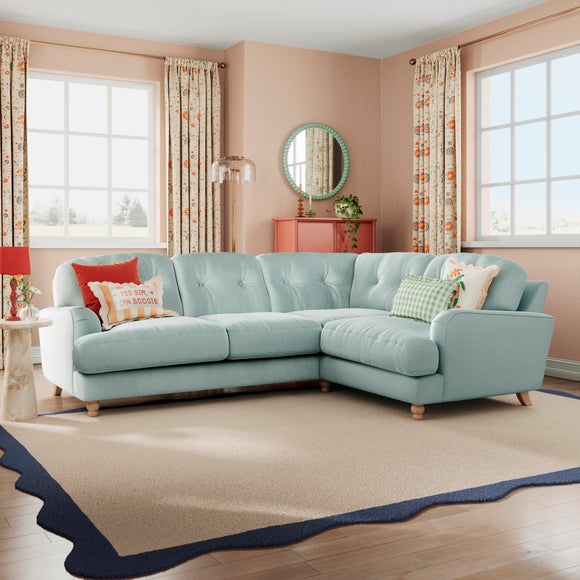 Martha Vintage Velvet Full Corner Sofa - image 1