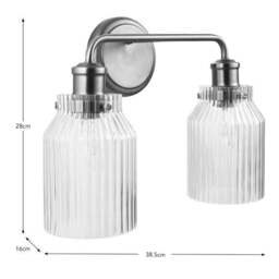 Tobias Ribbed 2 Light Bathroom Wall Light - thumbnail 6