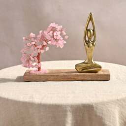 Serenity Rose Quartz Gemstone Tree and Yoga Ornament