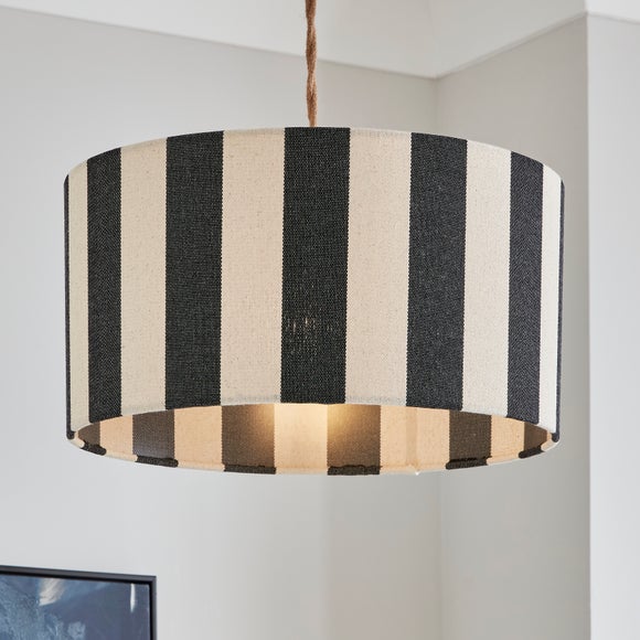 Beatrice Stripe Shallow Drum Lamp Shade - image 1