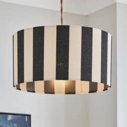 Beatrice Stripe Shallow Drum Lamp Shade - thumbnail 1