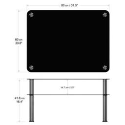 AVF Large Coffee Table, Black Glass with Chrome Legs - thumbnail 5