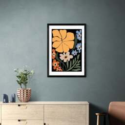 East End Prints Blooming Big Floral Night Print by Miho Art Studio