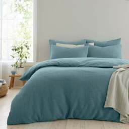 Ashton Waffle 100% Cotton Duvet Cover & Pillowcase Set - thumbnail 5