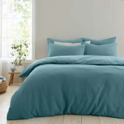 Ashton Waffle 100% Cotton Duvet Cover & Pillowcase Set - thumbnail 1