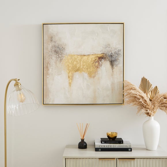 Minimal Luxe Metallic Abstract Framed Canvas - image 1