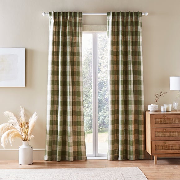 Edited Life Elton Check Unlined Tab Top Curtains - image 1