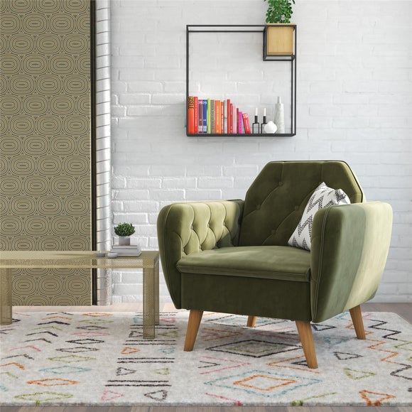 Teresa Velvet Button Detail Occasional Armchair - image 1
