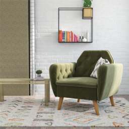Teresa Velvet Button Detail Occasional Armchair - thumbnail 1