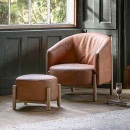 Belmont Leather Tub Chair - thumbnail 1