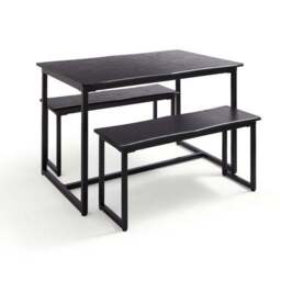 Ronan 4 Seater Wave Edge Dining Table and Bench Set - thumbnail 6