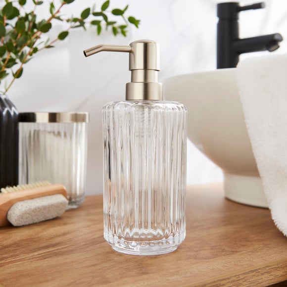 Ribbed Glass Soap Dispenser - image 1