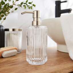 Ribbed Glass Soap Dispenser