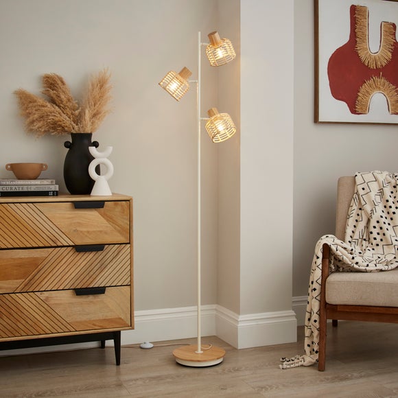 Emil Rattan 3 Light Adjustable Floor Lamp - image 1