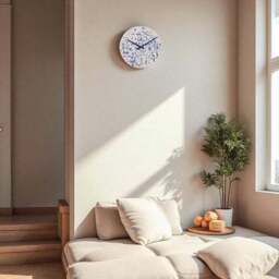 Interval Concrete Terrazzo Porcelain Round Wall Clock - thumbnail 2