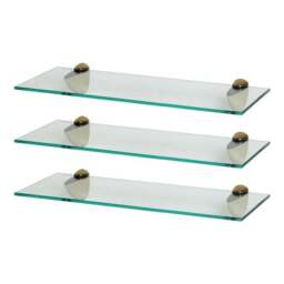 Set of 3 Harbour Housewares Glass Shelves, 50cm - thumbnail 3